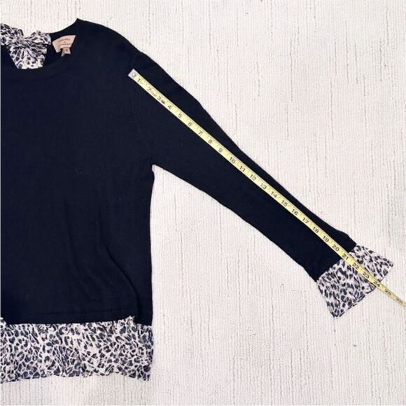 Kachel X Anthropologie | Cashmere Blend Leopard
Ruffle Hem Sweater Black 14 - Picture 9 of 13